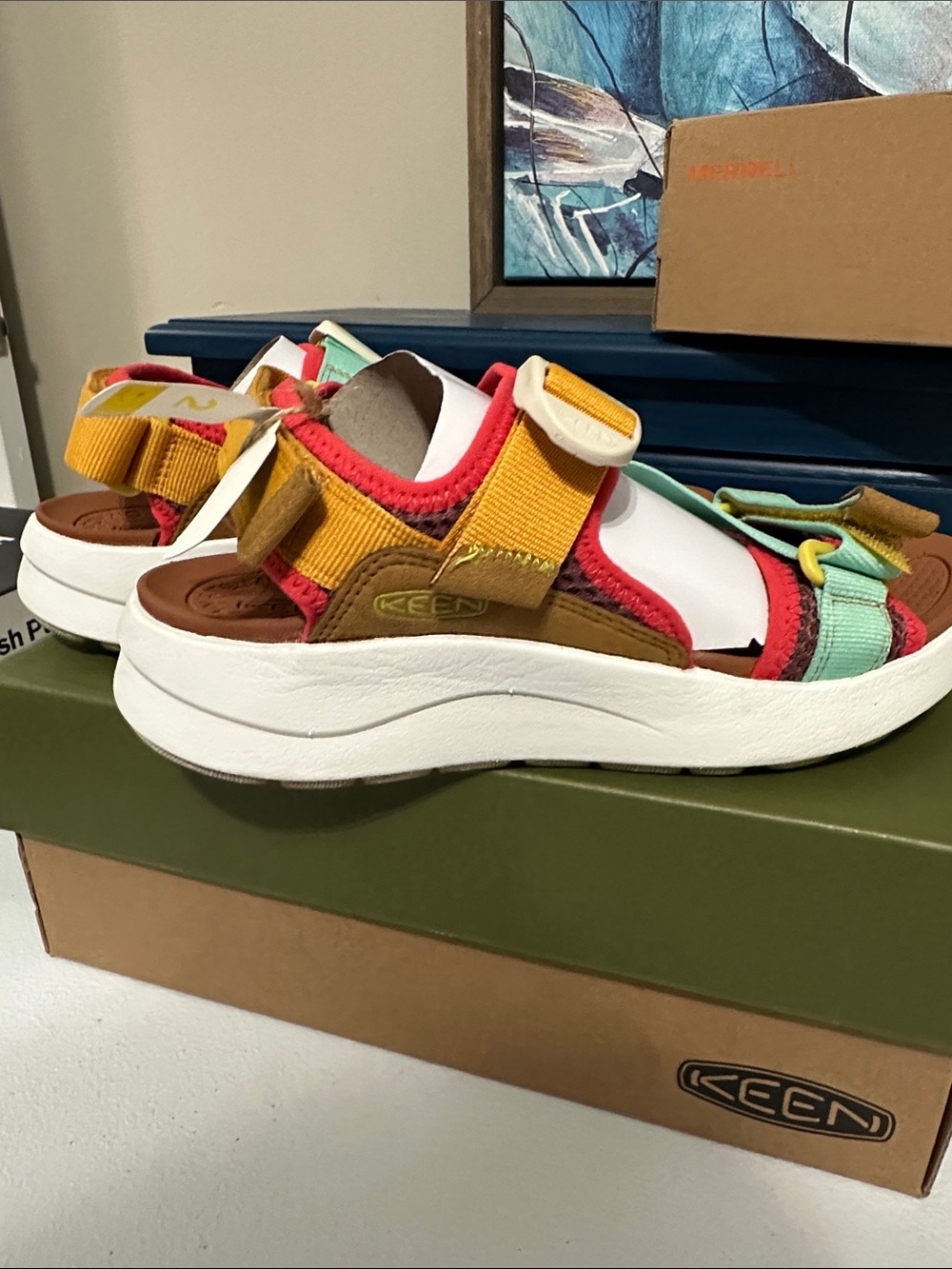 Keen Multicolor Kids Sandals - Yellow, Red, Teal, Brown, White